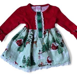 white christmas dresses Girl's Ric Rac Rays Ruffle Dress in Pink Size 5 main image 0